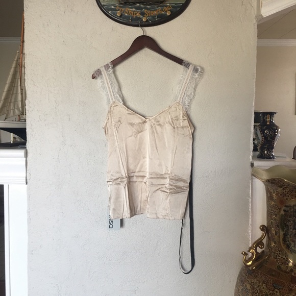 JNSQ Adeline Mulbery Silk Contrast Lace Cami Top - Picture 3 of 14
